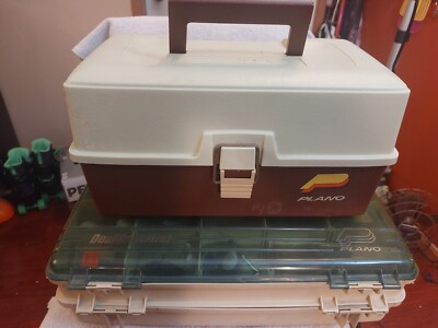 2 Plano Tackle Boxes. Two Tier Double Action and Model 4200 Lots of Tackle  | eBay