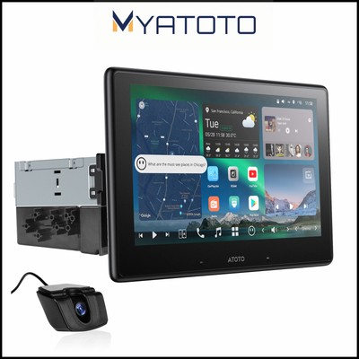 ATOTO Single Din Car Stereo Apple CarPlay 10'' Touch Screen Bluetooth Radio w/Cam