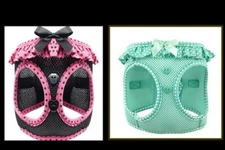 American River Hot Pink & Black Polka Dots or Aqua Choke-Free Dog Harness -  S-M