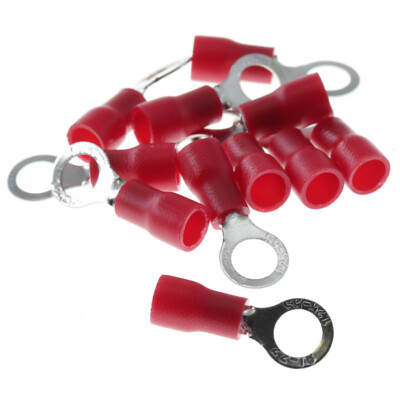 Ringkabelschuhe Kabelverbinder Ringstecker M3 - M10 Crimp 0.5-1.5 mm² Rot