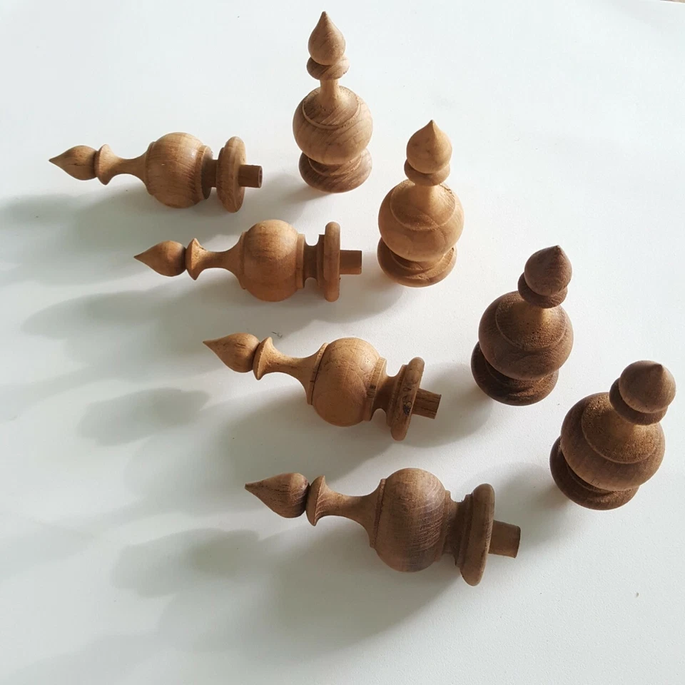 Conjunto 8 x 4” acabamento de madeira teca substituição cama relógio cortina trilho móveis casa dezembro - Imagem 3 de 4