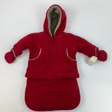 Vintage OshKosh Baby 3-6 Month Red Snowsuit Winter Bunting Bag Convertible Coat