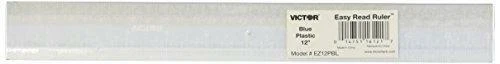 Regla de plástico Victor Ez12pbl doble color 12 pulgadas fácil lectura con pulgadas, Foto 2 de 3