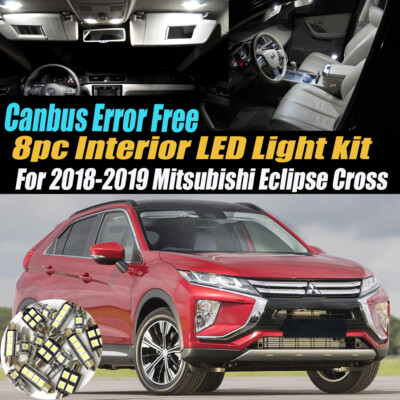 8Pc Error Free White Interior LED Light Kit for 2018-19 Mitsubishi Eclipse Cross
