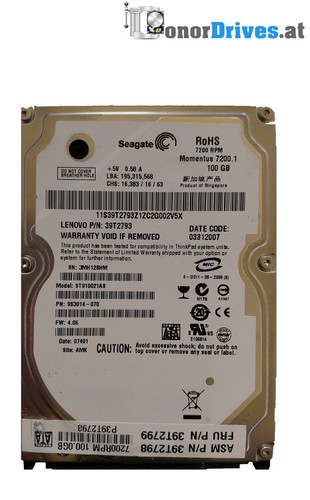 Seagate ST910021AS - 100GB - SATA - 9S3014-070 - PCB 100349359 Rev. D*