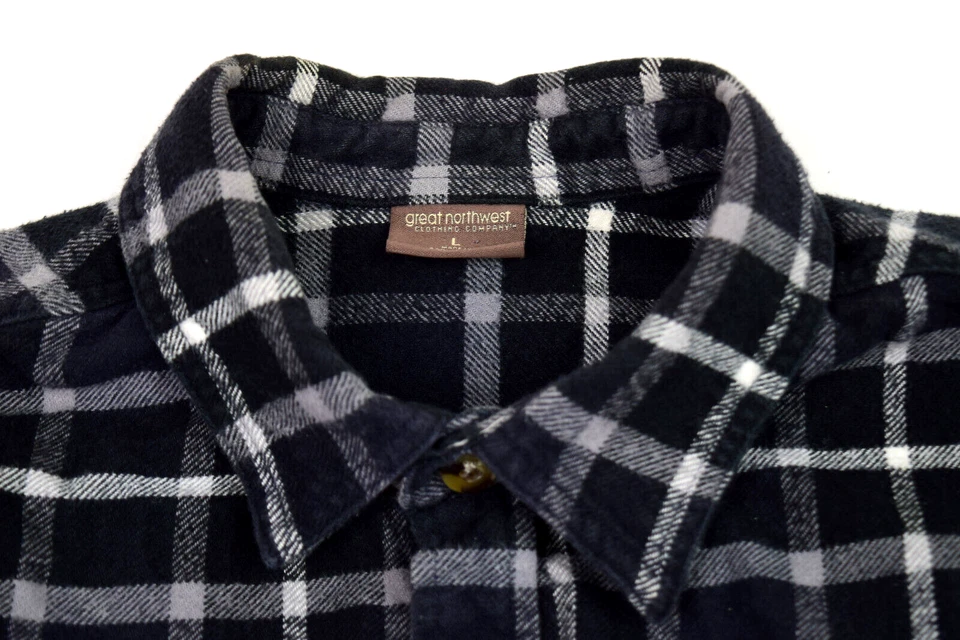 Camisa de Franela a Cuadros Vintage Excelente Nueva con Etiquetas Talla M Años 80 Negra Blanca Grunge Especial 83-85 Foto 2 de 4