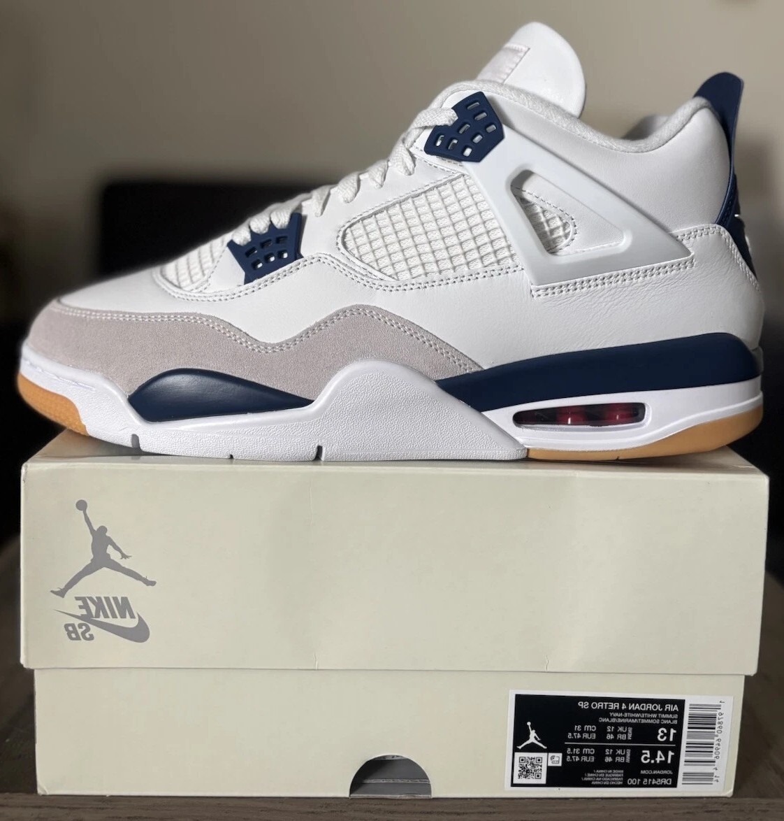 新品未使用　Nike sb Air Jordan 4 ホワイト/ネイビー　US9 Nike SB x Air Jordan 4 Retro SP Navy for Sale | Authenticity