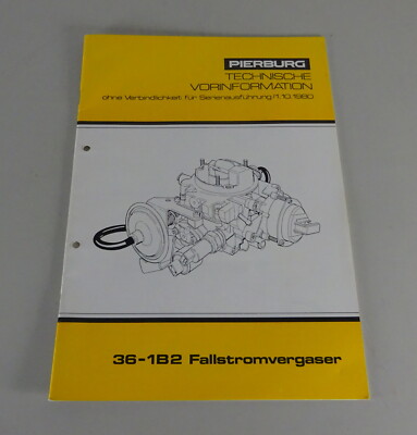 Handbuch Solex Fallstromvergaser 36 - 1B2 Stand 10/1980