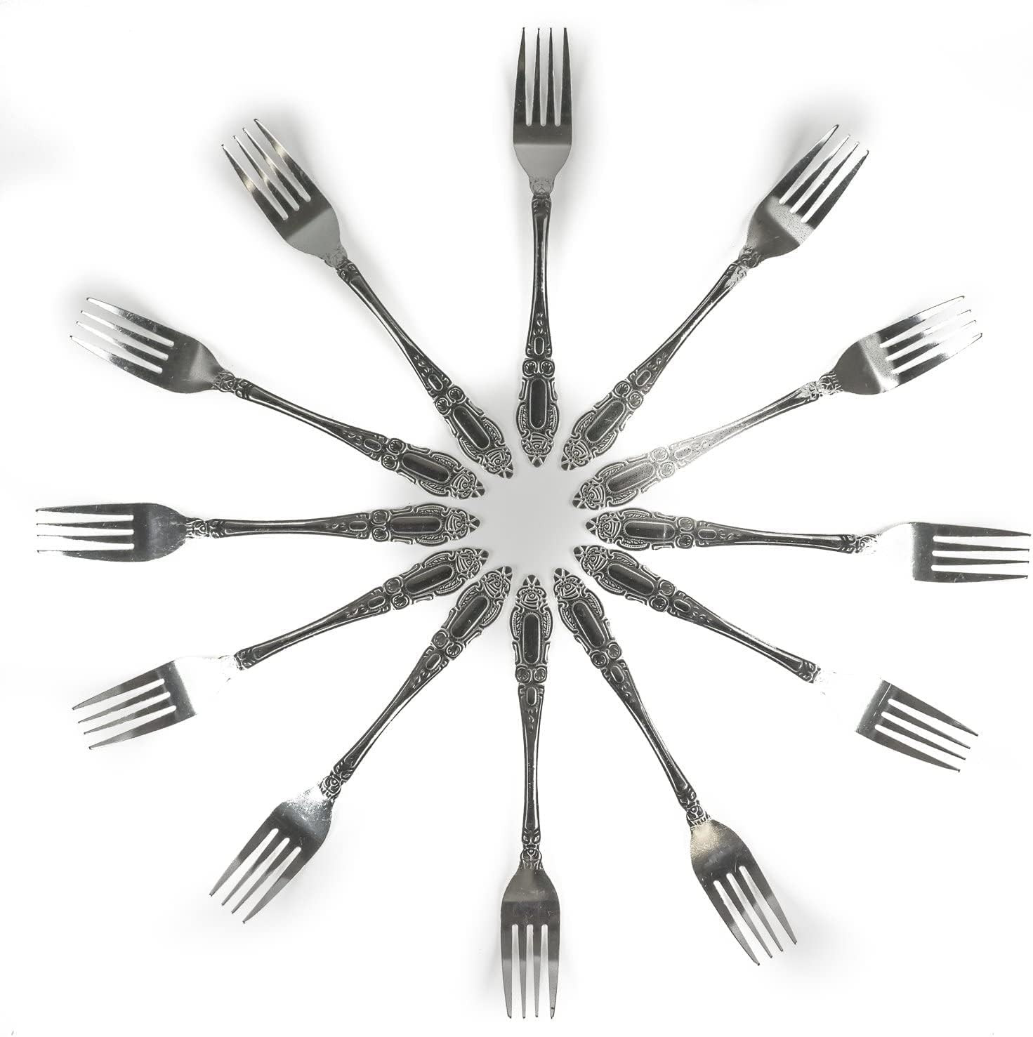 Decorrack 12 Pcs Dinner Forks, Food Grade Quality Stainless Steel Forks, 7.5 Inc