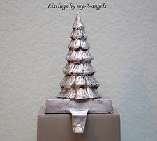 Pottery Barn ANTIQUE SILVER NOSTALGIC FIGURINE TREE STOCKING HOLDER Christmas