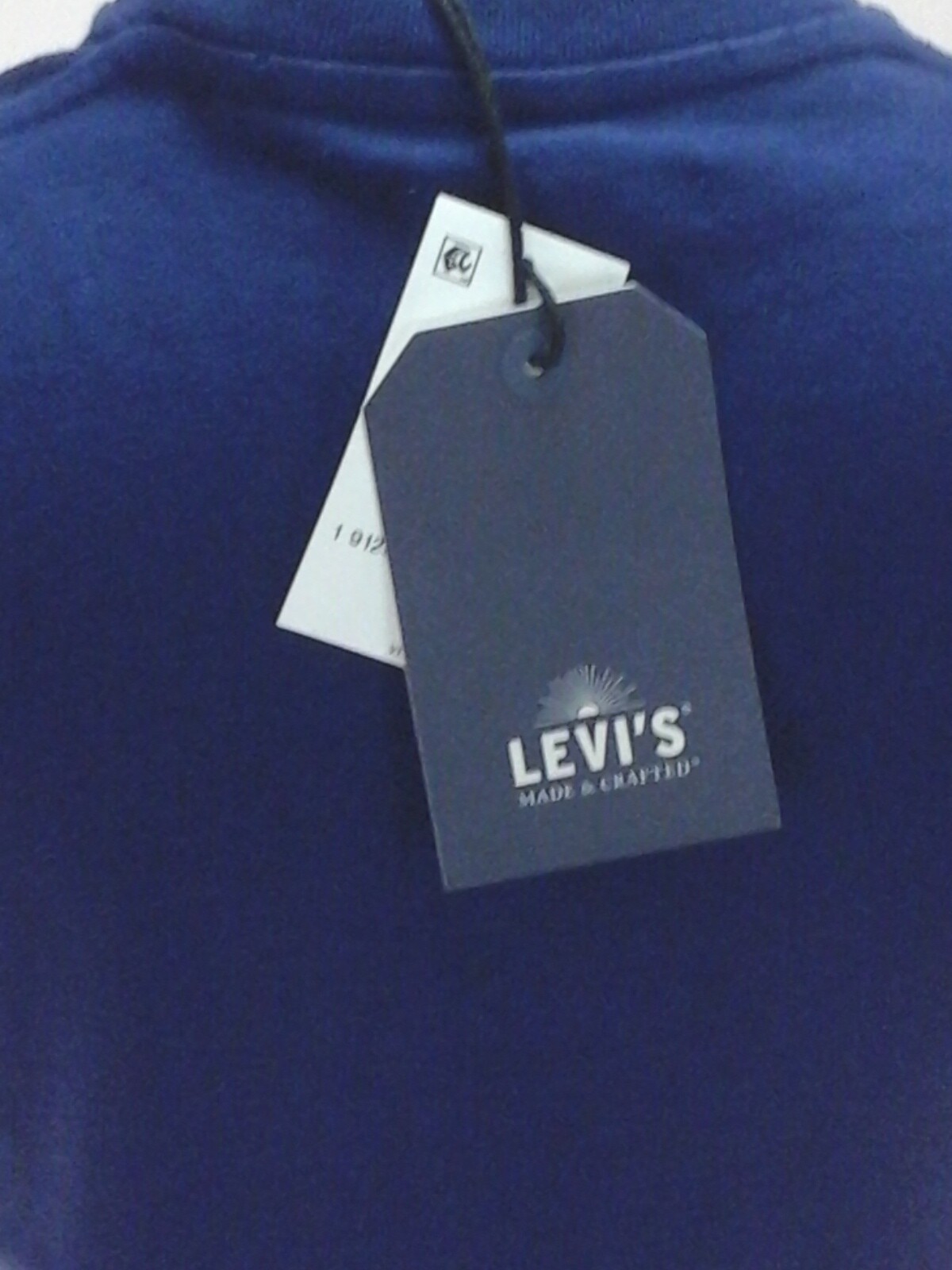 LEVI'S Made & Crafted Logo Boy Tee Tshirt Blue White Distressed Women's 0/XS $88 image 7
