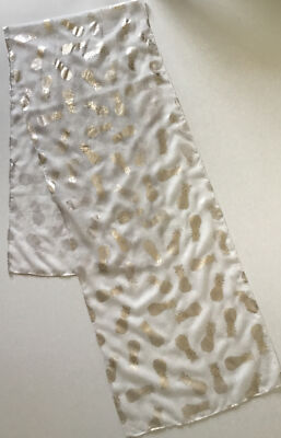 Ein Elfenbein und Gold Ananas Design Vintage Damen Schal