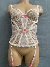 061 New VICTORIA S SECRET 36D Unlined Corset Bra Garter Lingerie Valentines