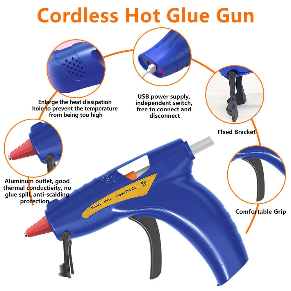 Hot Melt Glue Gun Mini Electric Trigger +50 Adhesive Sticks Craft Repair  Tools