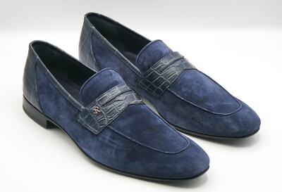 NWT STEFANO RICCI Leather Loafers  EAGLE Shoes Eu 43.5 Uk 9.5 Us 10.5  (SR1895)