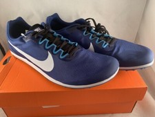 NIKE ZOOM RIVAL D 10 TRACK  FIELD DEEP BLUE/WHITE W/SPIKES-9075566 SIZE M-13