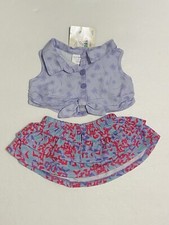 Build A Bear Outfit Purple Top Colorful Skirt