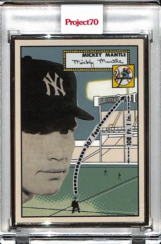 2021 TOPPS PROJECT 70 #705 MICKEY MANTLE BY OLDMANALAN AP SILVER FRAME 50/51