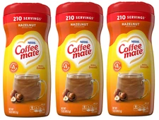 3 Pack Nestle Coffee Mate Hazelnut Powder Coffee Creamer, 15 oz, Lactose-free