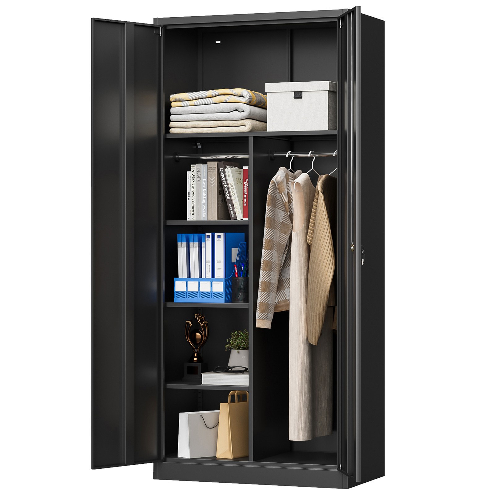 Metal Wardrobe Storage Cabinet for Kitchen Garage Utility Closet-image