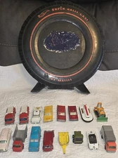 Vintage Lesney England Matchbox Vehicles Police, Fire, Farm, Taxi LOT 16 Case