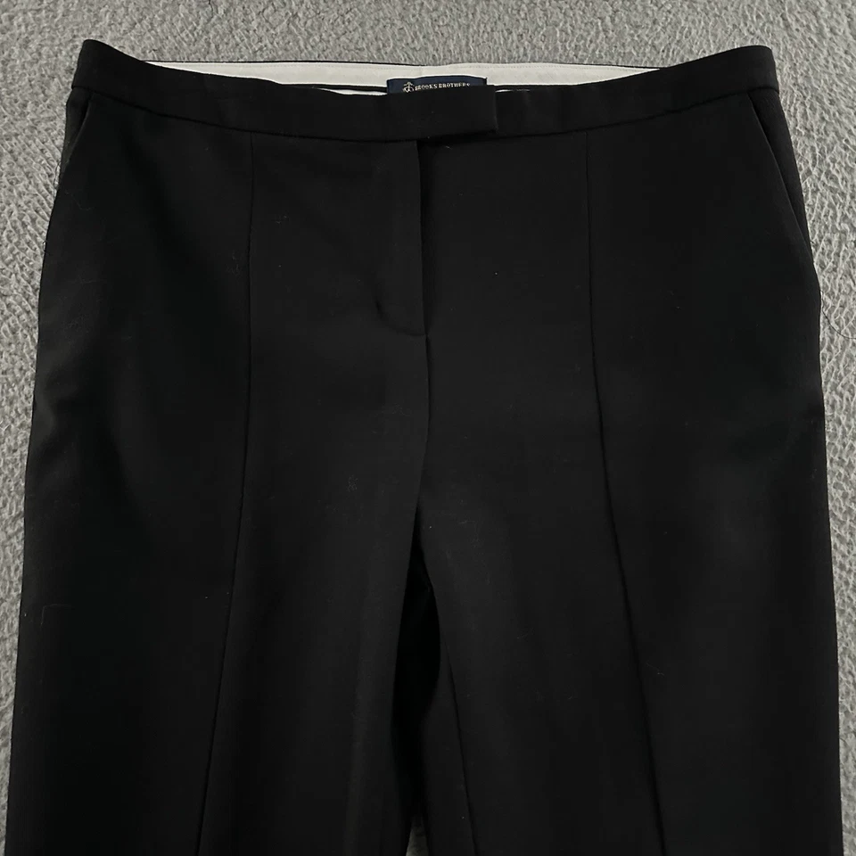 Brooks Brothers 女式裤子黑色 8 码职业办公室工作羊毛混纺 — 第 2/4 张图片