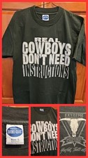 Vtg 90s Real Cowboys Don't Need Instructions Rodeo Single Stitch T-Shirt L