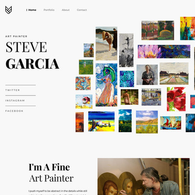 Art Painter Website Design with Free VPS Web Hosting and Installation