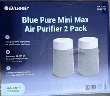 Blueair Blue Pure Mini Max Air Purifier 2-Pack Compact HEPA Filter