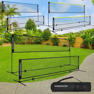 Tragbares Badminton Netz Pfosten Set mit Tragetasche für Pickleball Tennis Volleyball