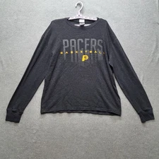 Indiana Pacers Men Shirt XL Gray Thermal NBA Basketball UNK NET-DRI