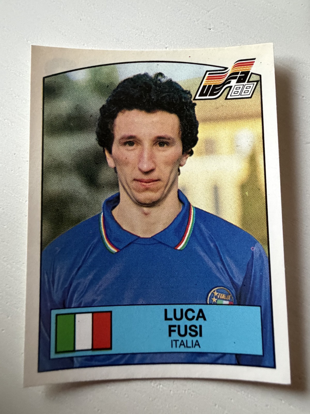 ALBUM FIGURINE PANINI EURO 1988 #90 Luca Fusi COME DA FOTO