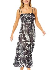 Anne Cole Smocked Shoulder Tie Dress Women's
