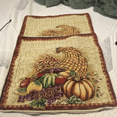 Vintage Cornucopia Fruit Tapestry Pillow shams. Set of 2. Violet Linen Company