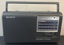 Sony ICF-36 Portable Weather Radio TV/AM/FM - AC/ Battery - Works   READ  