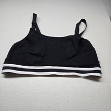 Momcozy Women Bra Small Black Unlined Stripes Nursing Wireless