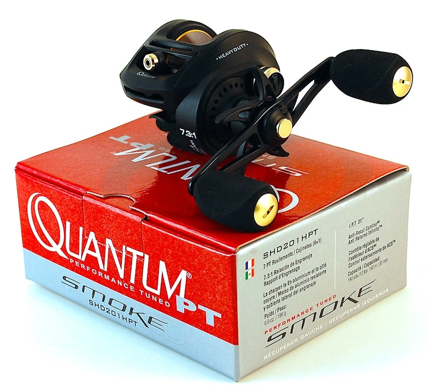 *CARRETE BAITCAST MANO IZQUIERDA RELACIÓN TRANSMISIÓN QUANTUM SMOKE HD SHD201HPT 7.3:1 Foto 2 de 4