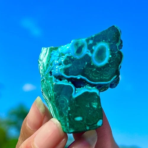 84G Natural Chrysocolla/Malachite transparent cluster rough mineral sample
