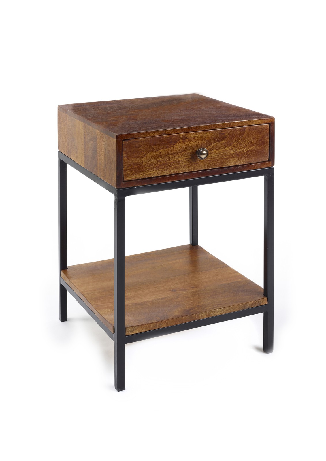 Dark Wooden One Drawer Side Lamp End Bedside Table Cabinet