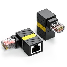 Cat6 Ethernet Extenders 360 Rotation 90 Degree Right Angle 2 Pack RJ45 Male