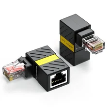 Cat6 Ethernet Extenders 360 Rotation 90 Degree Right Angle 2 Pack RJ45 Male