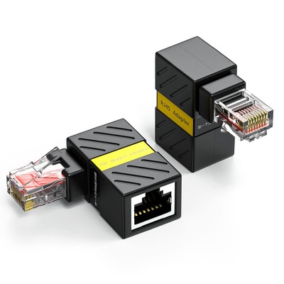 Cat6 Ethernet Extenders 360 Rotation 90 Degree Right Angle 2 Pack RJ45 Male