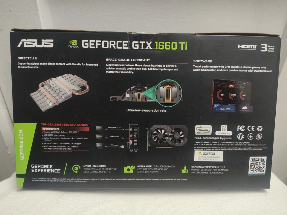 NEW ASUS TUF Gaming NVIDIA GTX 1660 Ti EVO 6GB GDDR6 GPU Graphics Card - Image 2 of 4