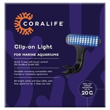 Coralife Aquarium Fish Tank Clip-On LED Light Fixture For Up To 20 Gallon