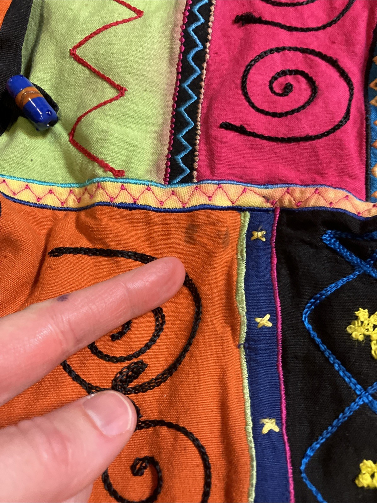 Indigo Moon Patchwork Embroidered Size Small Line… - image 3