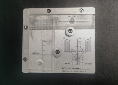 Complete Box-O-Graph By Kosh Manufacturing NY Vintage Optical lens Measure kit