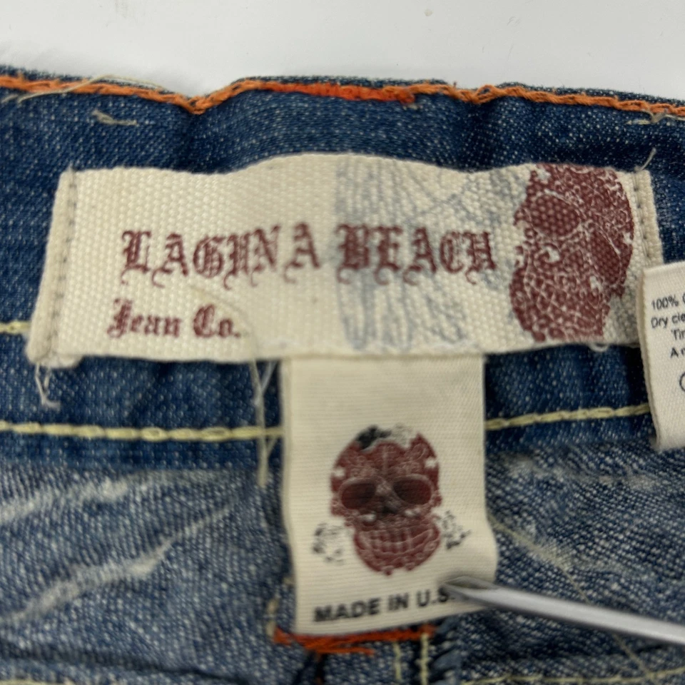 Jeans de playa Laguna para hombre 40x33 pierna ancha acampanados denim embellecidos bolsillos con solapa Foto 4 de 4