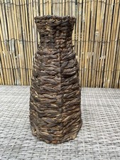 Vintage Retro Wicker Vase 16 Inches