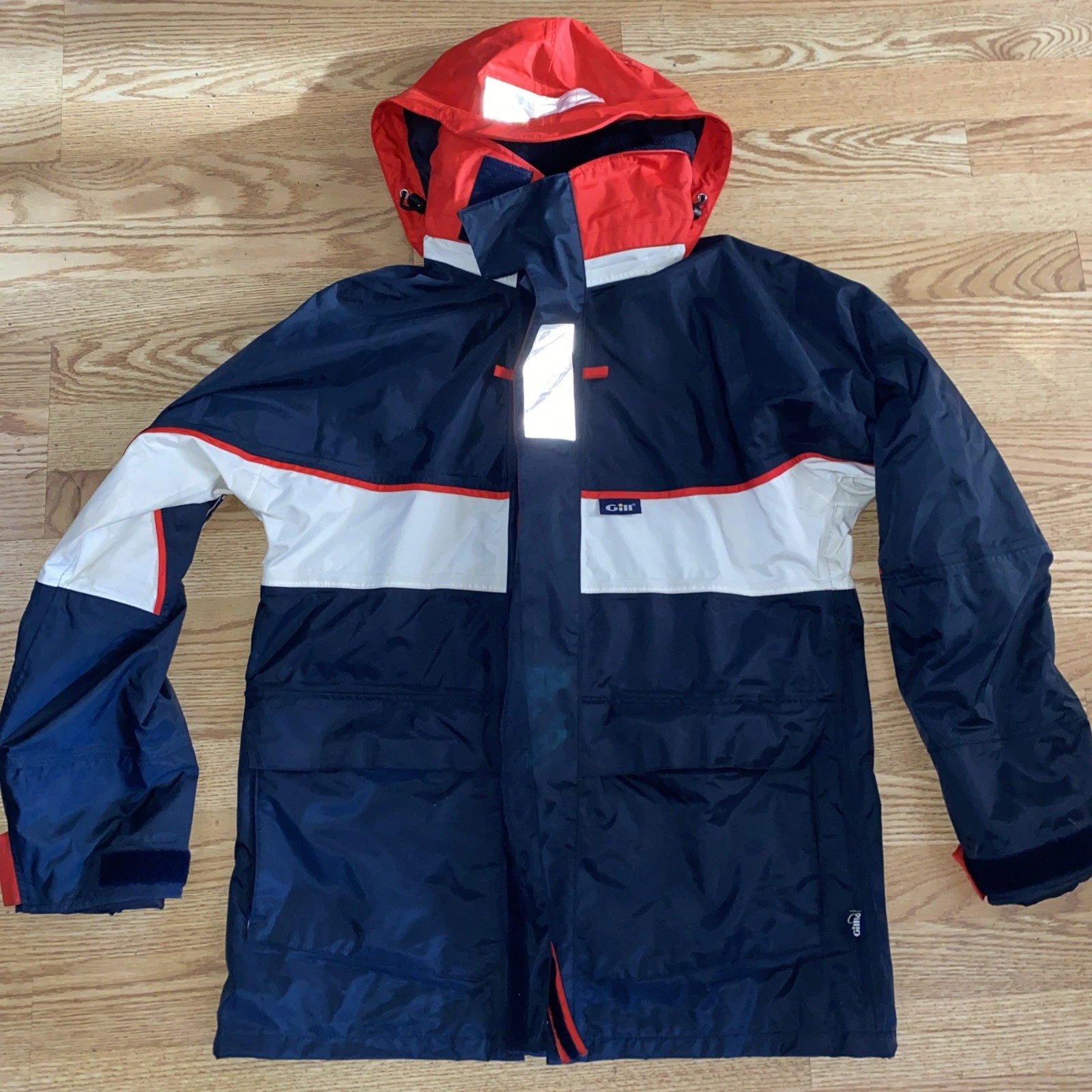 Vtg 90s Gill Waterproof Offshore Ocean Sailing Fishing Jacket Sz Medium M Nylon