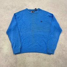 Vintage Chaps Knitted Jumper pullover chunky knit sweater with embroidered logo